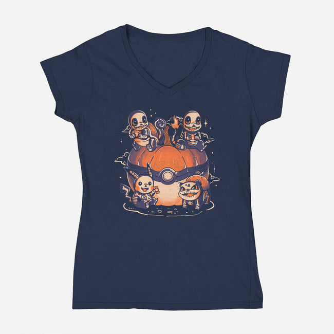 Pokeween-Womens-V-Neck-Tee-Arigatees