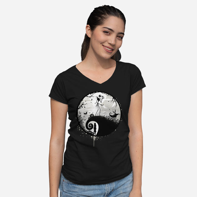 What's This?-Womens-V-Neck-Tee-rocketman_art