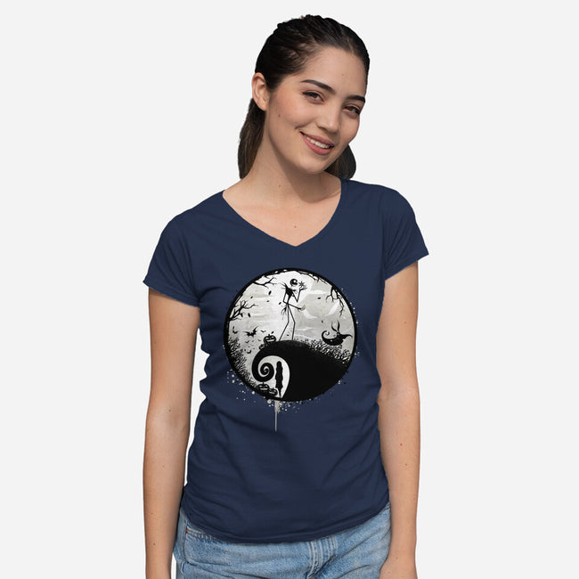 What's This?-Womens-V-Neck-Tee-rocketman_art