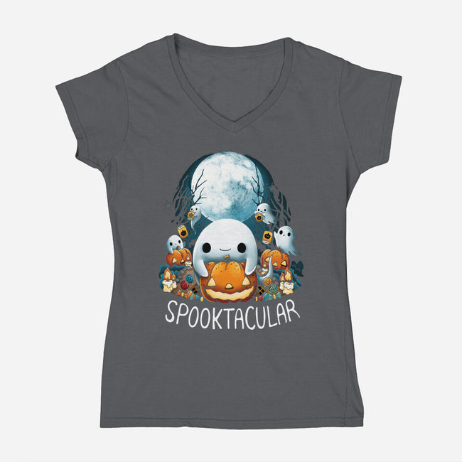 Spooktacular-Womens-V-Neck-Tee-Vallina84