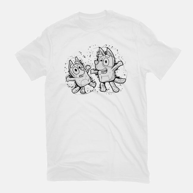 Cartoon Dog Sketch-Womens-Basic-Tee-nickzzarto