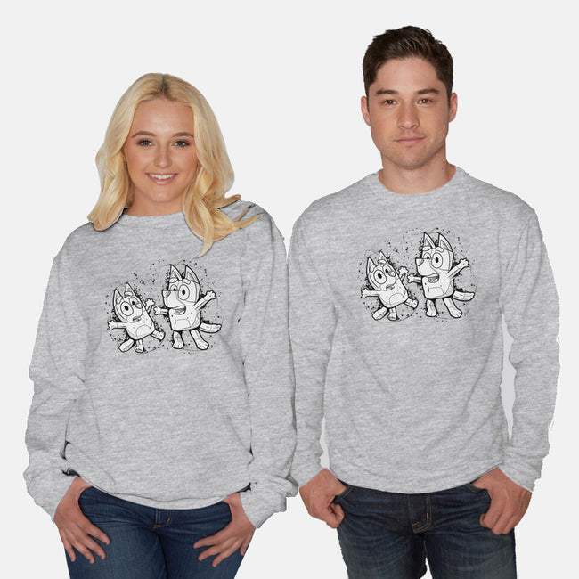 Cartoon Dog Sketch-Unisex-Crew Neck-Sweatshirt-nickzzarto