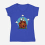 Comic Dog RPG-Womens-V-Neck-Tee-Studio Mootant