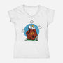 Comic Dog RPG-Womens-V-Neck-Tee-Studio Mootant