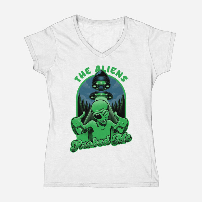 Aliens Probed Me-Womens-V-Neck-Tee-Studio Mootant