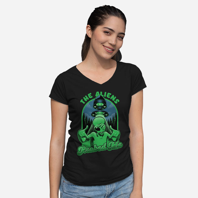 Aliens Probed Me-Womens-V-Neck-Tee-Studio Mootant