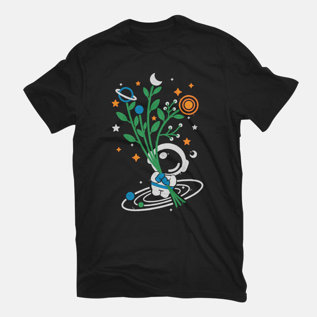 Astronaut Embroidery-Womens-Basic-Tee-NemiMakeit