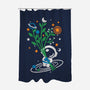Astronaut Embroidery-None-Polyester-Shower Curtain-NemiMakeit