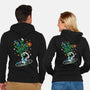 Astronaut Embroidery-Unisex-Zip-Up-Sweatshirt-NemiMakeit