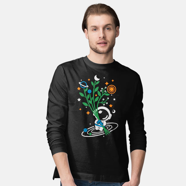 Astronaut Embroidery-Mens-Long Sleeved-Tee-NemiMakeit