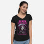 Death With A Smile-Womens-V-Neck-Tee-fanfreak1