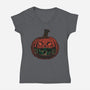 Pumpkin Surprise-Womens-V-Neck-Tee-fanfreak1