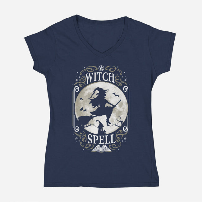 Witch Spell-Womens-V-Neck-Tee-Vallina84