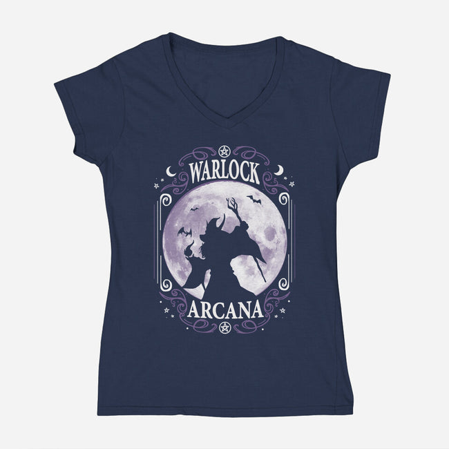 Warlock Arcana-Womens-V-Neck-Tee-Vallina84