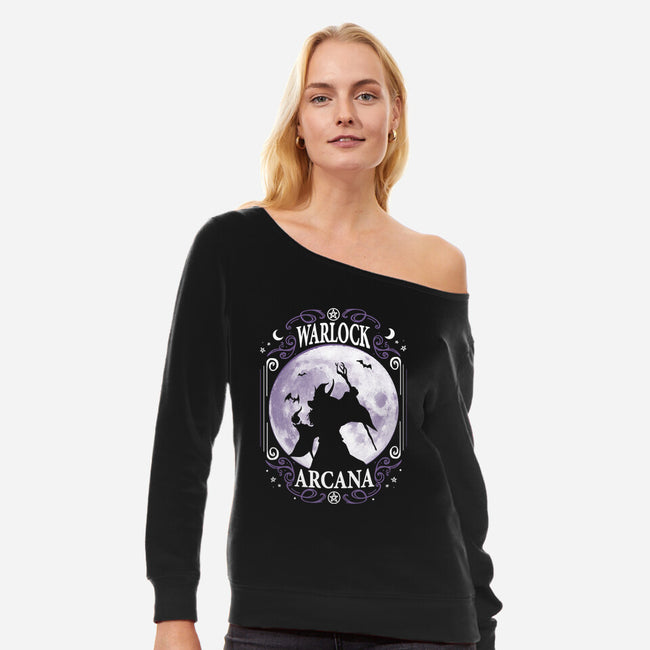 Warlock Arcana-Womens-Off Shoulder-Sweatshirt-Vallina84