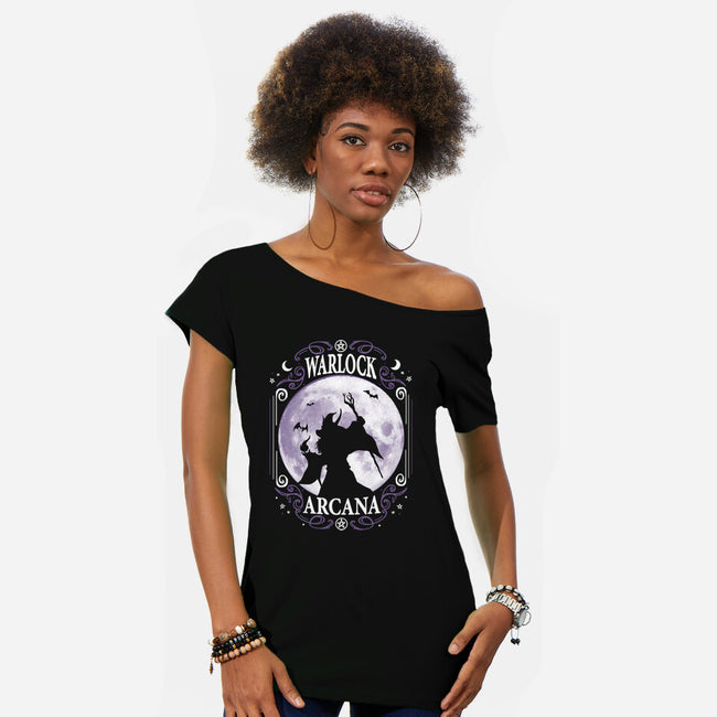 Warlock Arcana-Womens-Off Shoulder-Tee-Vallina84