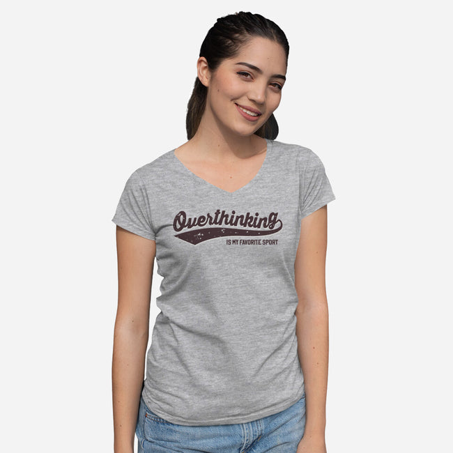 Overthinking Champ-Womens-V-Neck-Tee-retrodivision