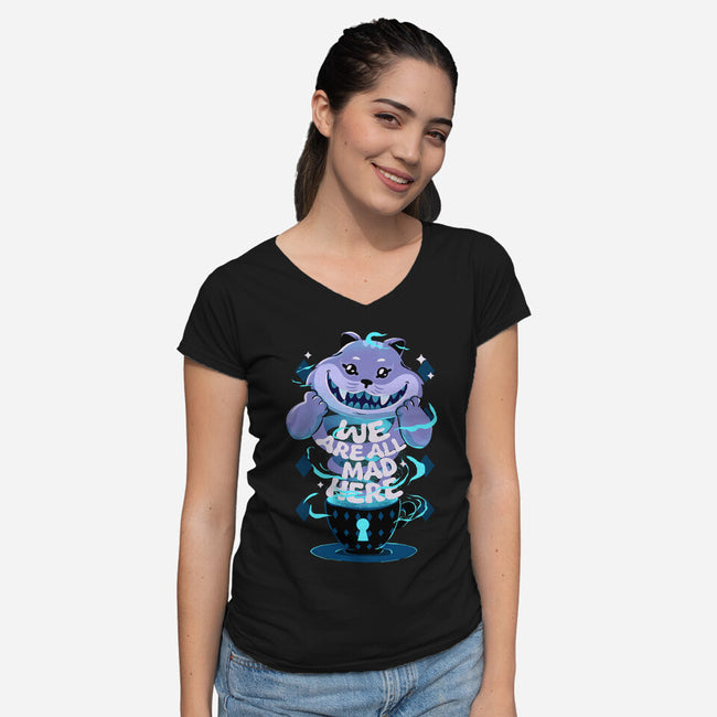 Cheshire's Tea-Womens-V-Neck-Tee-IKILO