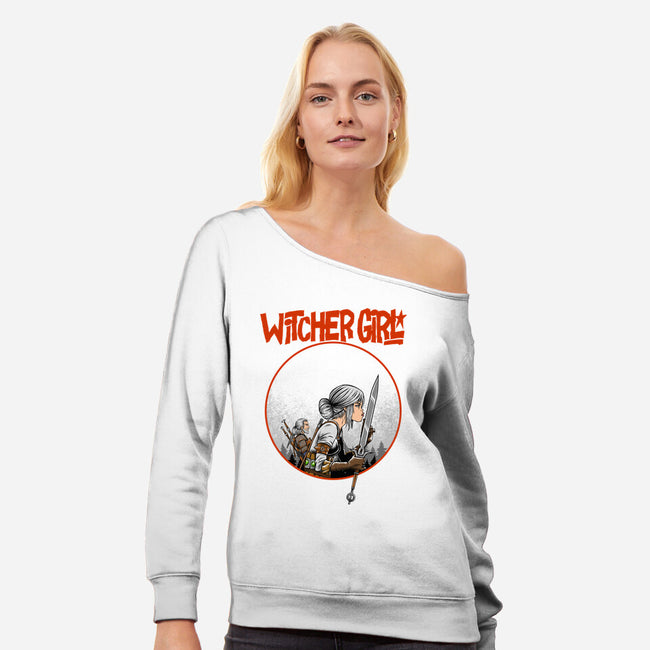 Witcher Girl-Womens-Off Shoulder-Sweatshirt-joerawks