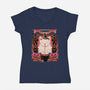 Witch Cat-Womens-V-Neck-Tee-GODZILLARGE