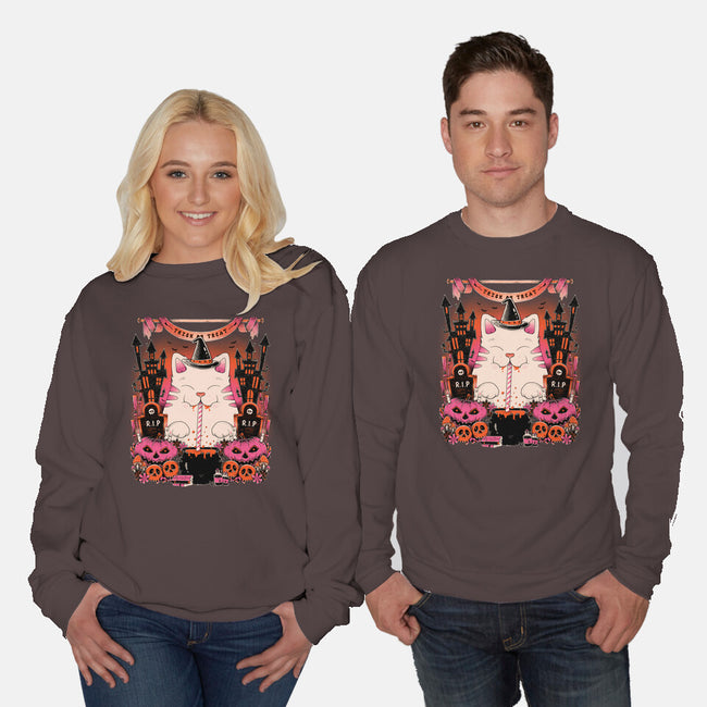 Witch Cat-Unisex-Crew Neck-Sweatshirt-GODZILLARGE