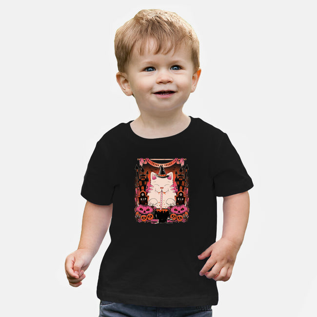 Witch Cat-Baby-Basic-Tee-GODZILLARGE