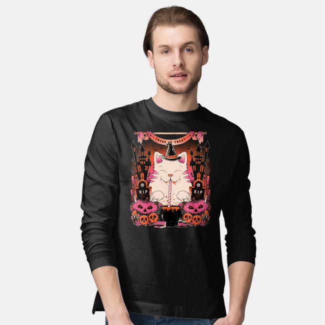 Witch Cat-Mens-Long Sleeved-Tee-GODZILLARGE