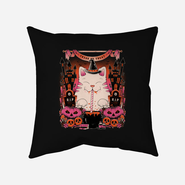 Witch Cat-None-Removable Cover-Throw Pillow-GODZILLARGE