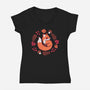 Fox Embroidery Patch-Womens-V-Neck-Tee-NemiMakeit