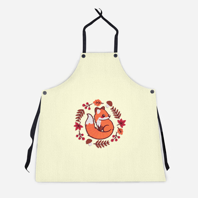 Fox Embroidery Patch-Unisex-Kitchen-Apron-NemiMakeit