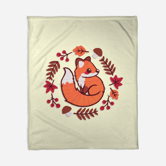 Fox Embroidery Patch-None-Fleece-Blanket-NemiMakeit