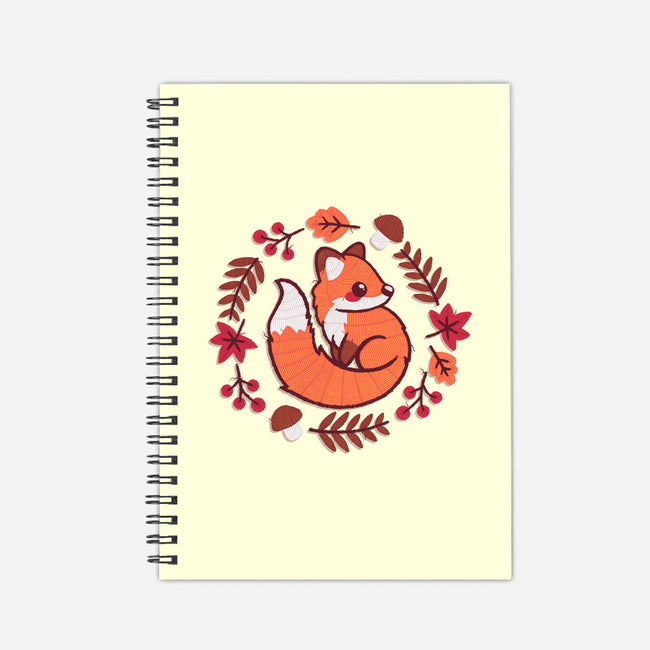 Fox Embroidery Patch-None-Dot Grid-Notebook-NemiMakeit