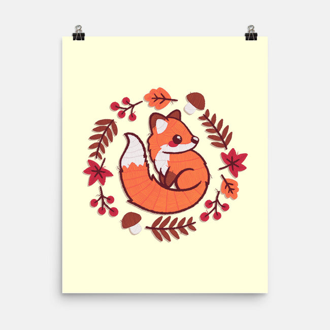 Fox Embroidery Patch-None-Matte-Poster-NemiMakeit