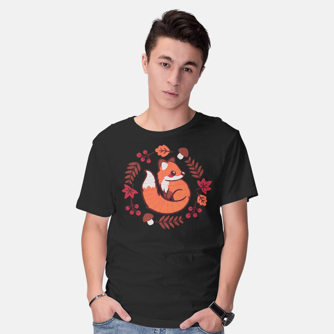 Fox Embroidery Patch-Mens-Basic-Tee-NemiMakeit