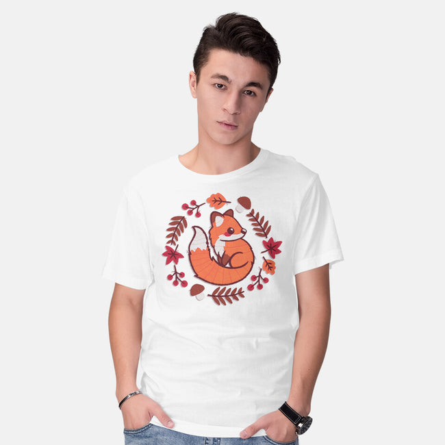 Fox Embroidery Patch-Mens-Basic-Tee-NemiMakeit