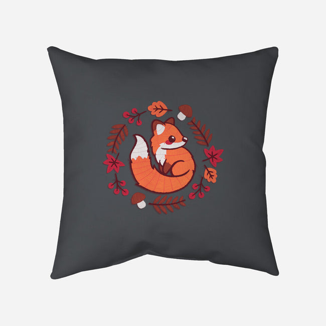 Fox Embroidery Patch-None-Removable Cover w Insert-Throw Pillow-NemiMakeit