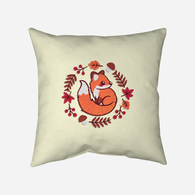 Fox Embroidery Patch-None-Removable Cover w Insert-Throw Pillow-NemiMakeit