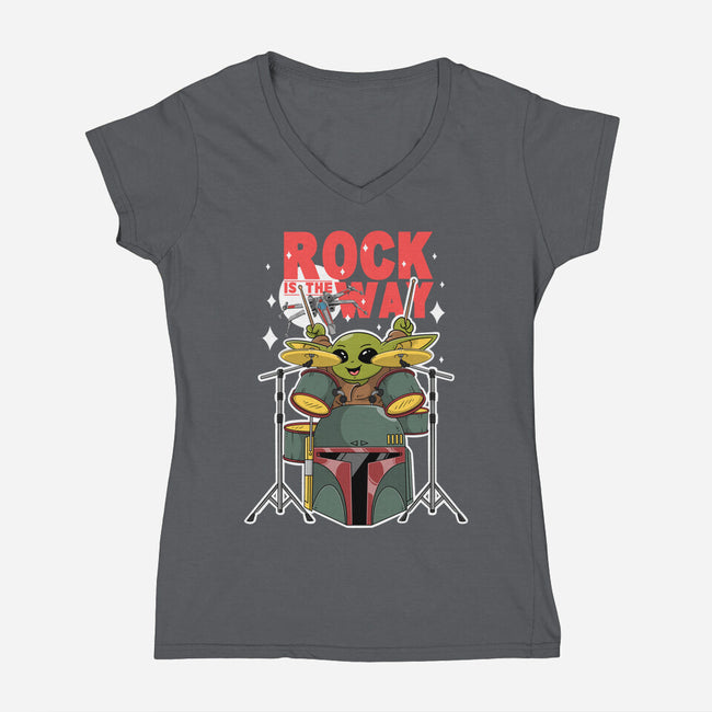 Baby Rock Is The Way-Womens-V-Neck-Tee-Tri haryadi