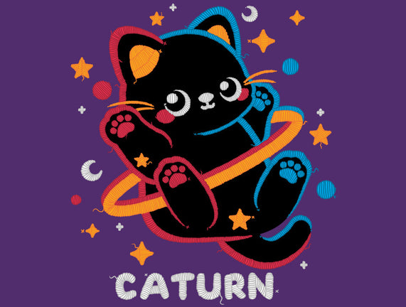 Caturn Embroidery Patch