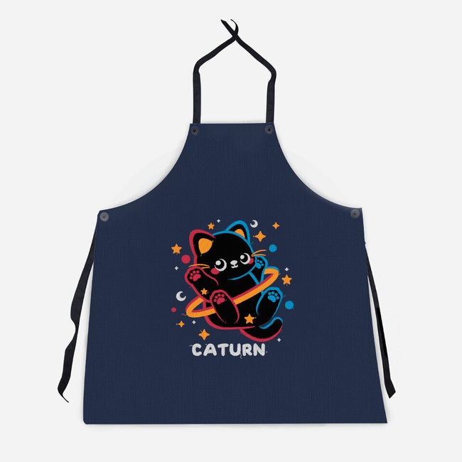 Caturn Embroidery Patch-Unisex-Kitchen-Apron-NemiMakeit