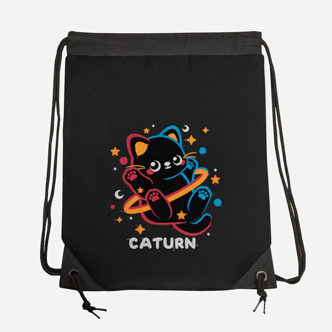 Caturn Embroidery Patch-None-Drawstring-Bag-NemiMakeit