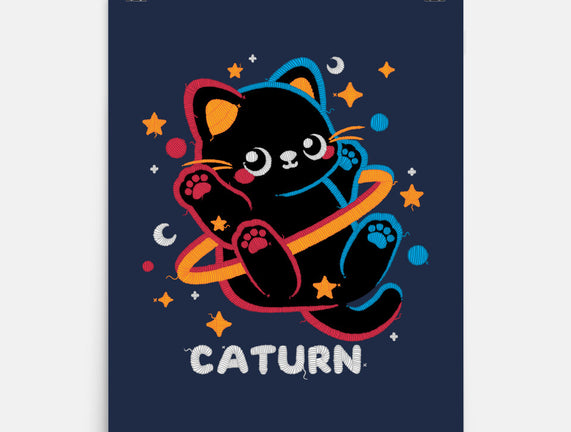 Caturn Embroidery Patch