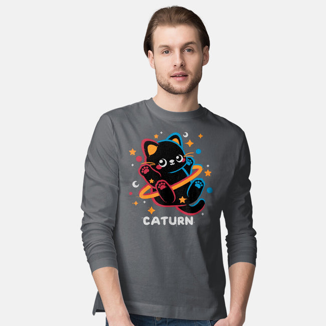 Caturn Embroidery Patch-Mens-Long Sleeved-Tee-NemiMakeit