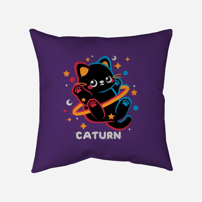 Caturn Embroidery Patch-None-Removable Cover w Insert-Throw Pillow-NemiMakeit