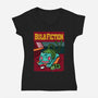 Bulb Fiction-Womens-V-Neck-Tee-Raffiti