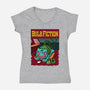 Bulb Fiction-Womens-V-Neck-Tee-Raffiti