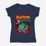 Bulb Fiction-Womens-V-Neck-Tee-Raffiti