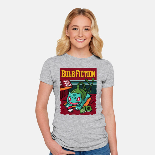 Bulb Fiction-Womens-Fitted-Tee-Raffiti