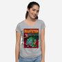 Bulb Fiction-Womens-V-Neck-Tee-Raffiti