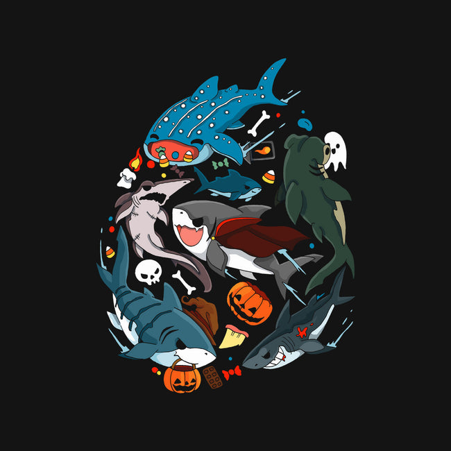 Halloween Sharks-Unisex-Kitchen-Apron-Vallina84